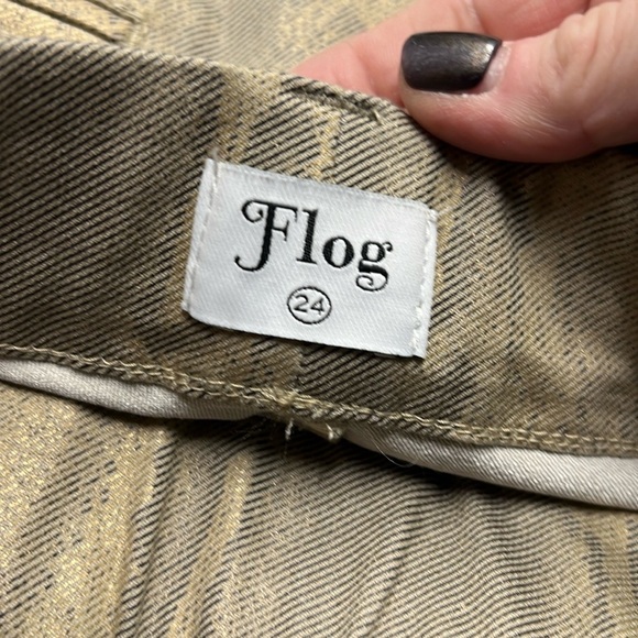 Bevy Flog Gold Tan Python Print Pull On Pant Size 24 - Picture 6 of 8